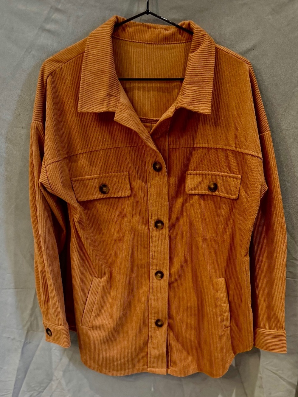 Women's Casual Button Up Rust/Orange Corduroy